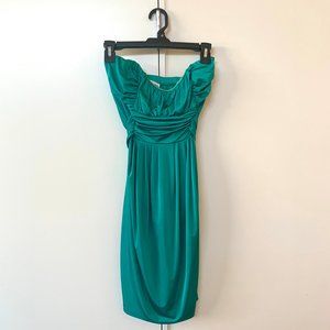 Flirty Green Strapless Tie-back Dress